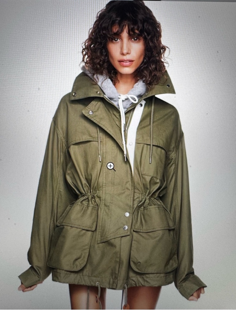 Gap × Victoria Beckham Collab Green Cotton Parka Jacket size Small/ Medium NWT - Picture 4 of 7